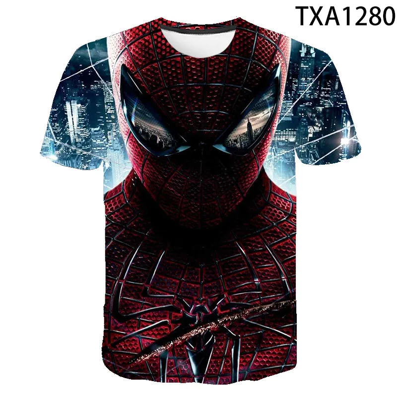 

Men's Women's Spider Cosplay Print Short Sleeve T-shirt Boys Street Fashion Breathable Top Large Size