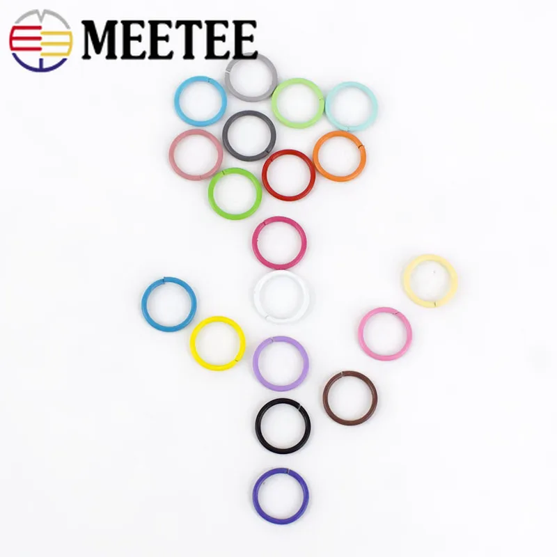 Meetee 100 шт. 10 мм металлическое цветное замкнутое кольцо овальные кольца пряжки
