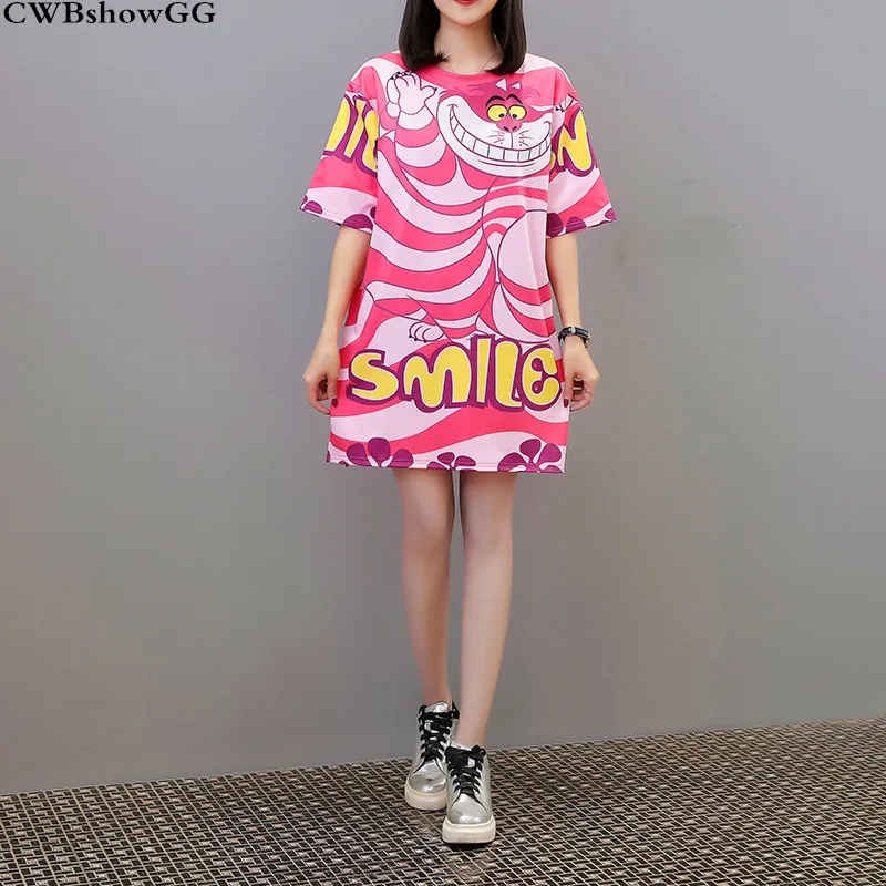 

CWBshowGG размера плюс Топы 2020 лето женская обувь для мальчиков с надписями и героями мультфильмов, футболка с короткими рукавами и с круглым вы...