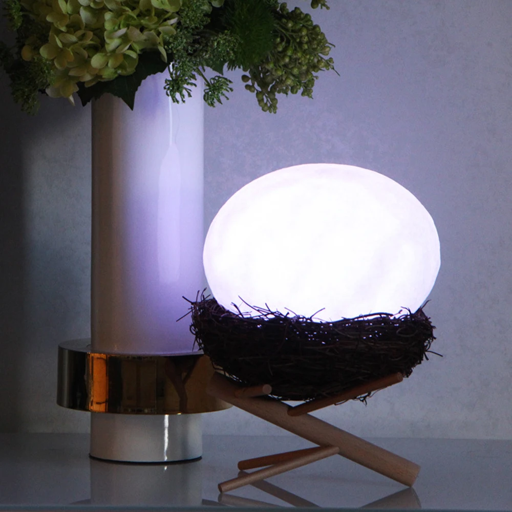 Светодиодная лампа в виде птичьего гнезда ночник с 3D рисунком цветной сенсорный