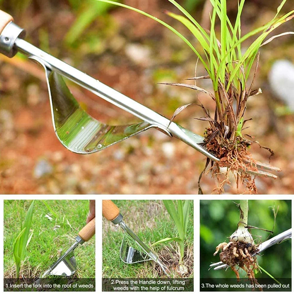 

Manual Transplanter Weeder Stainless Steel Home Garden Manual Weeds Pulling Soil Loosening Weeding Outdoor Gardening Tool
