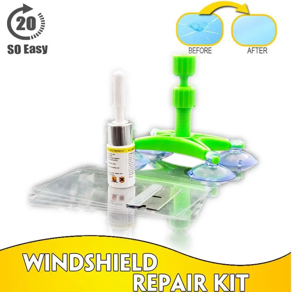 Windshield Repair Kit Quick Fix Car Cracked Glass Windscreen Tool Resin Sealer DIY Auto Window Screen Polishing | Автомобили и