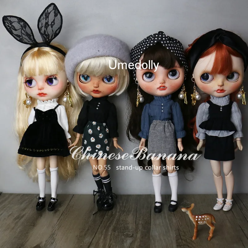 1 шт. классические рубашки с длинным рукавом и воротником для Blyth Licca кукла Azone