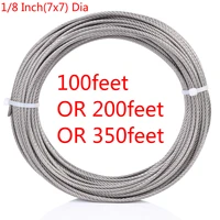 18 inch 316 stainless aircraft steel railing wire rope cable 16ft 32ft 65ft 100ft 200ft 350ft