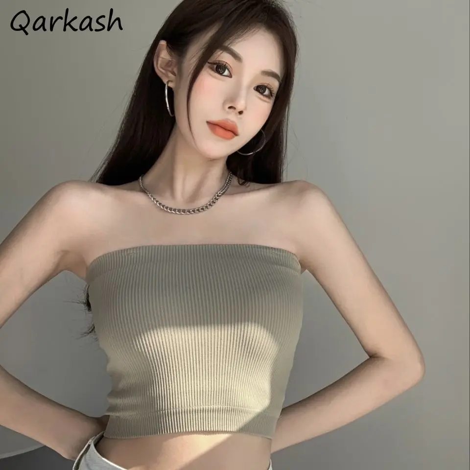 

Женский базовый однотонный простой классический укороченный топ, летняя повседневная женская Облегающая майка 5 цветов, универсальный пик...