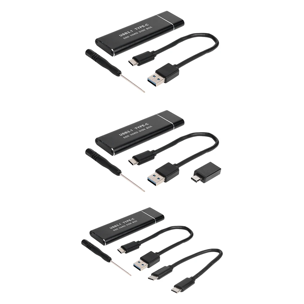 10 Гбит/с USB Type C M.2 SSD Внешний корпус коробка NVME PCIE NGFF SATA M/B Ключ жесткий диск