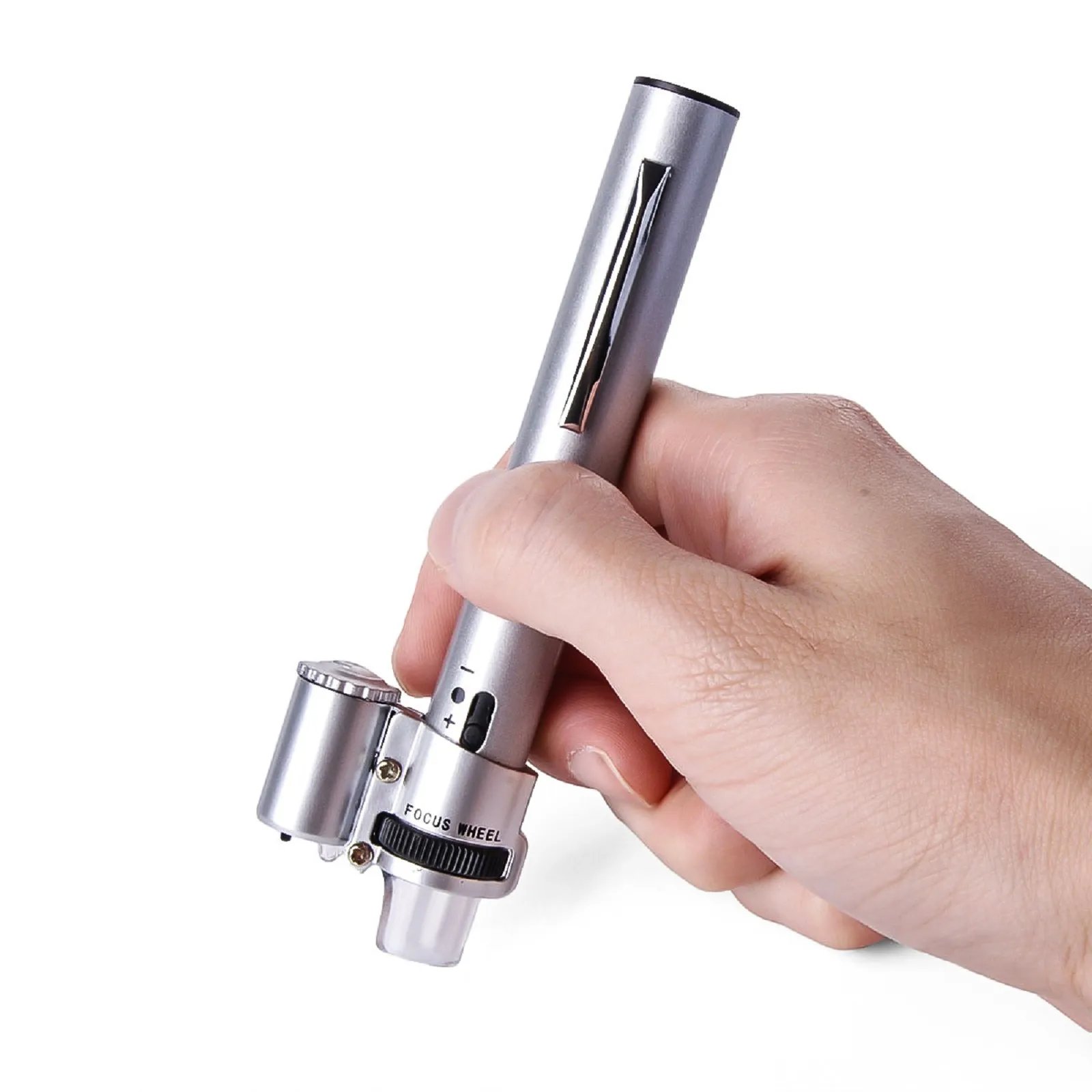 

100X Gem Jewelry Handheld Pocket Microscope Loupe Focus Adjustable Magnifier with 2 LEDs