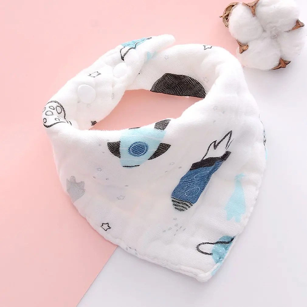

Baby Bibs Triangle Double Cotton Bibs Cartoon Print Saliva Towel Baby Boys Girls Feeding Apron Cotton Bandana Bibs Color Random