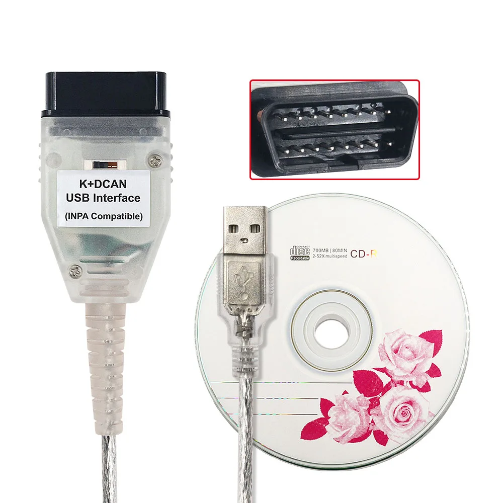 INPA для BMW K + может к DCAN USB диагностический Интерфейс кабель FT232RL полный чип