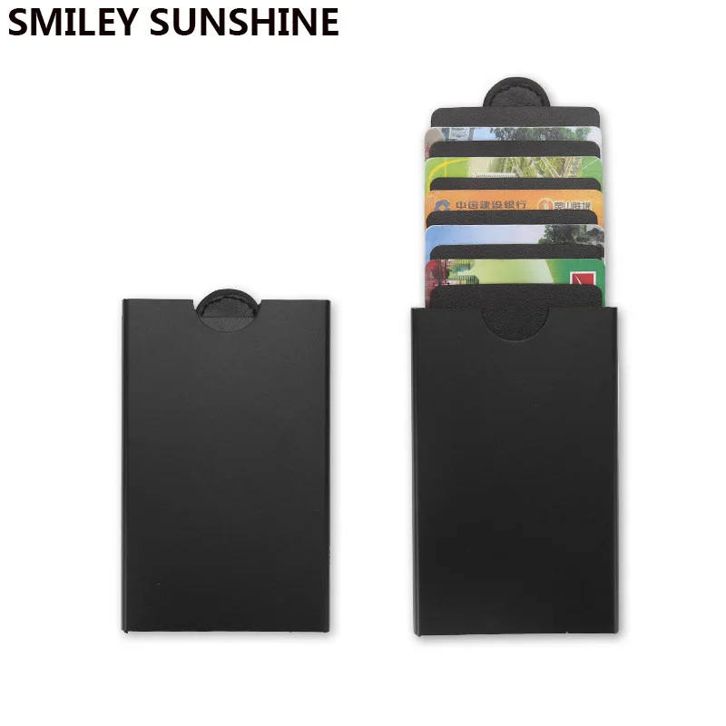 Тонкий выдвижной кошелек с отделением для карт и Rfid защитой мужчин женщин