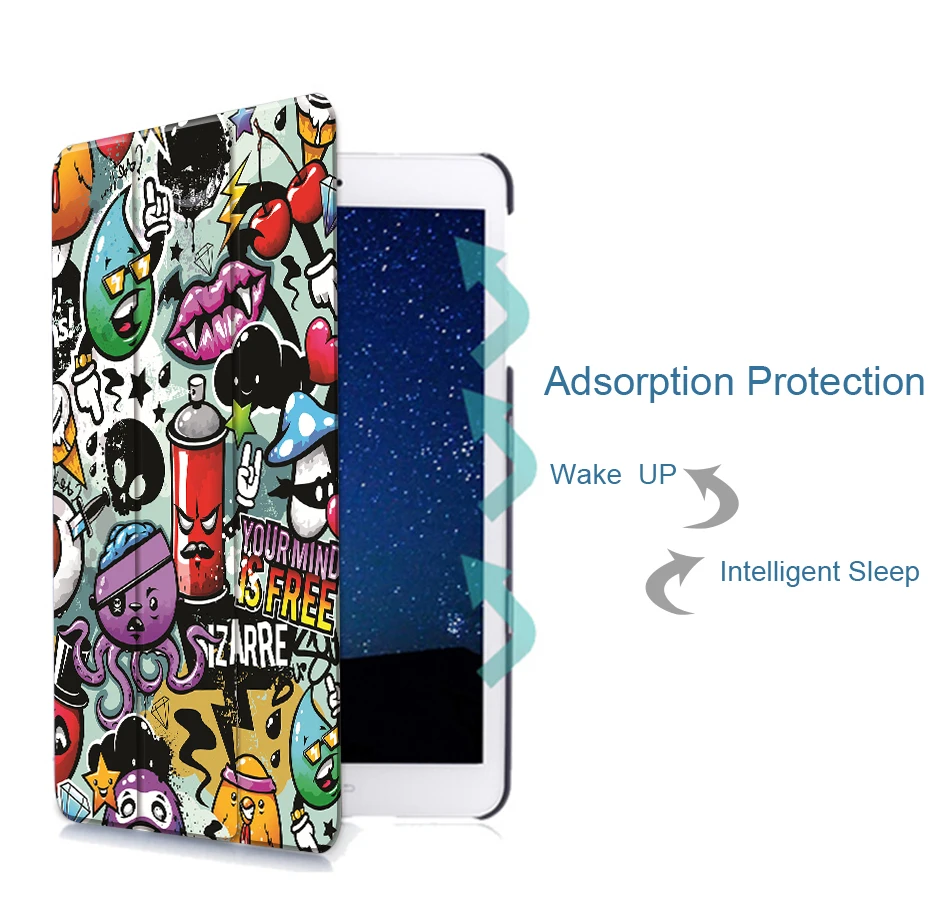 MTT Graffiti Tablet Case For iPad Pro 12.9 2015 2017 PU Leather Flip Stand Cover Cute Cartoon Coque Fundas A1584 A1652 A1670 | Компьютеры