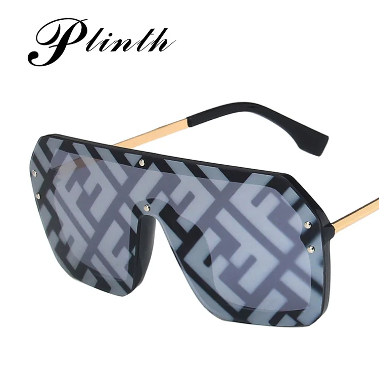 

new arrival 2020 futuristic sunglasses women men big square fashion ff logo sunglasses oversized festival oculos de sol feminino