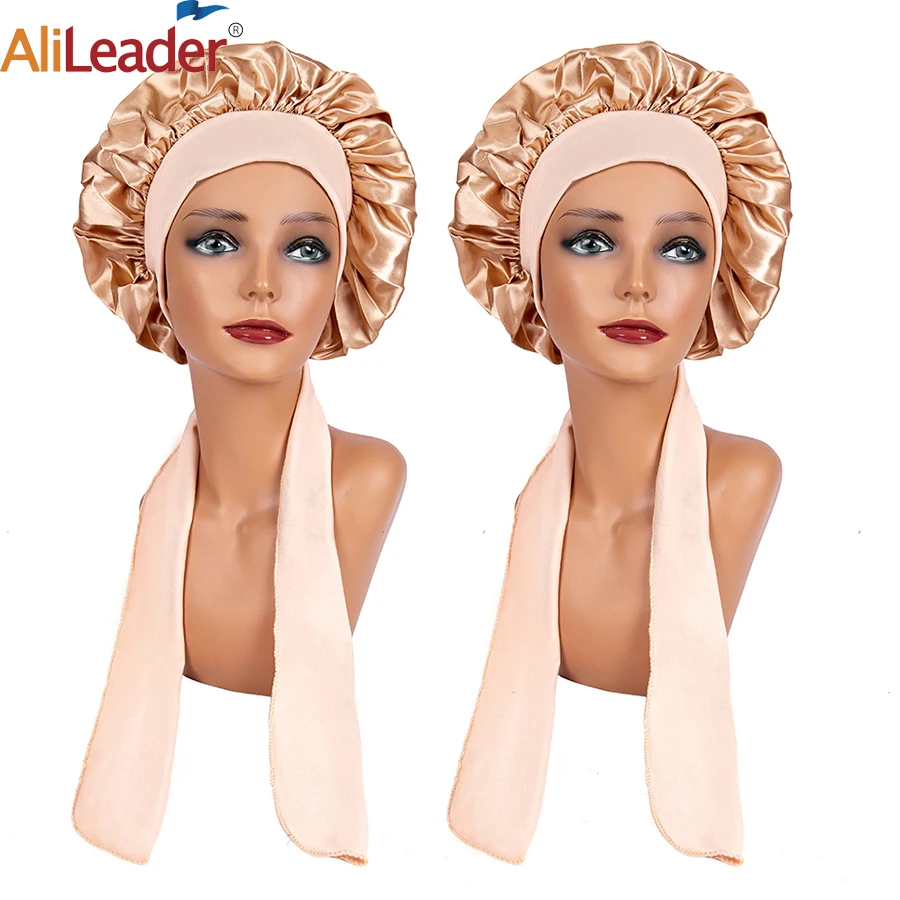 Розовая Атласная шапочка для спящих кудрявых волос регулируемая Женская сна