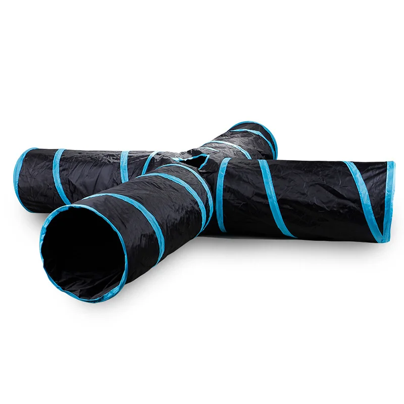 Pet Cat Tunnel 4 Holes Tube Collapsible Play Indoor Outdoor Kitty Puppy Training ToysTube Foldable Supply | Дом и сад