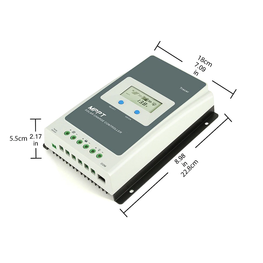 

EPever Solar MPPT Charger Controller LCD 10A 20A 30A 40A Solar Regulator 12V 24V for Lead Acid Gel Seal Flood Lithium Batteries