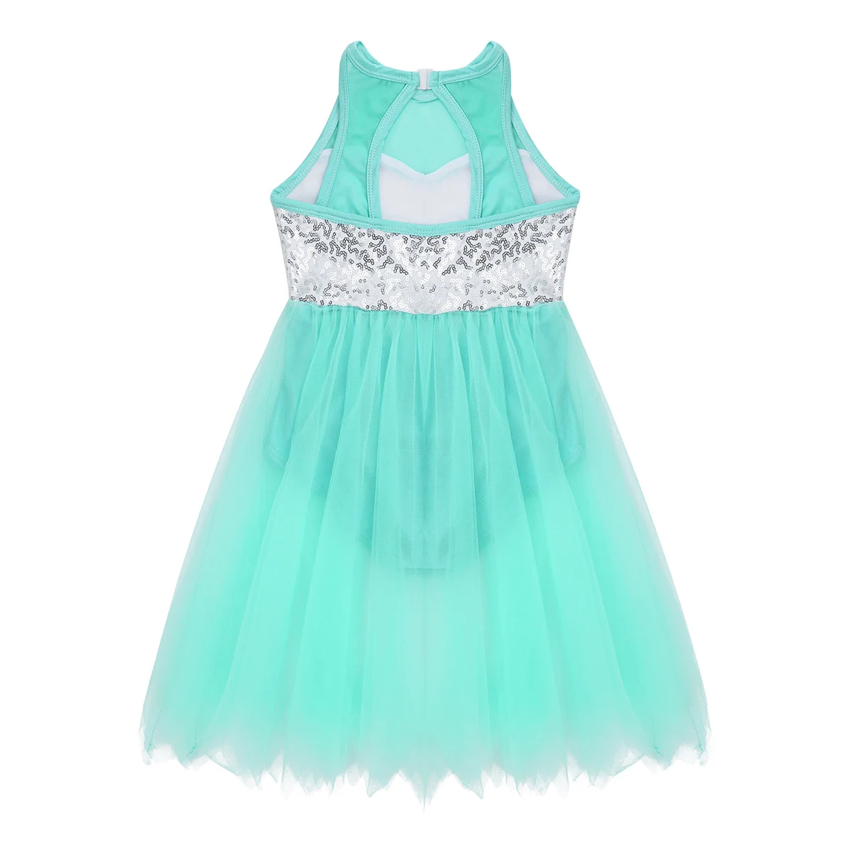 TiaoBug блестящая гимнастическая трико для девочек сетчатая пачка балетная фигурка