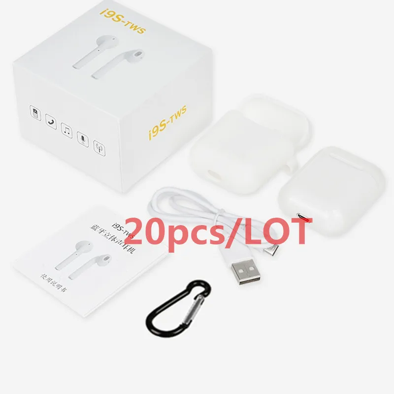 20 шт./партия i9 i9S TWS беспроводные наушники портативные 5,0 Спортивные Bluetooth гарнитура Мини Bluetooth наушники вкладыши для телефона Andorid