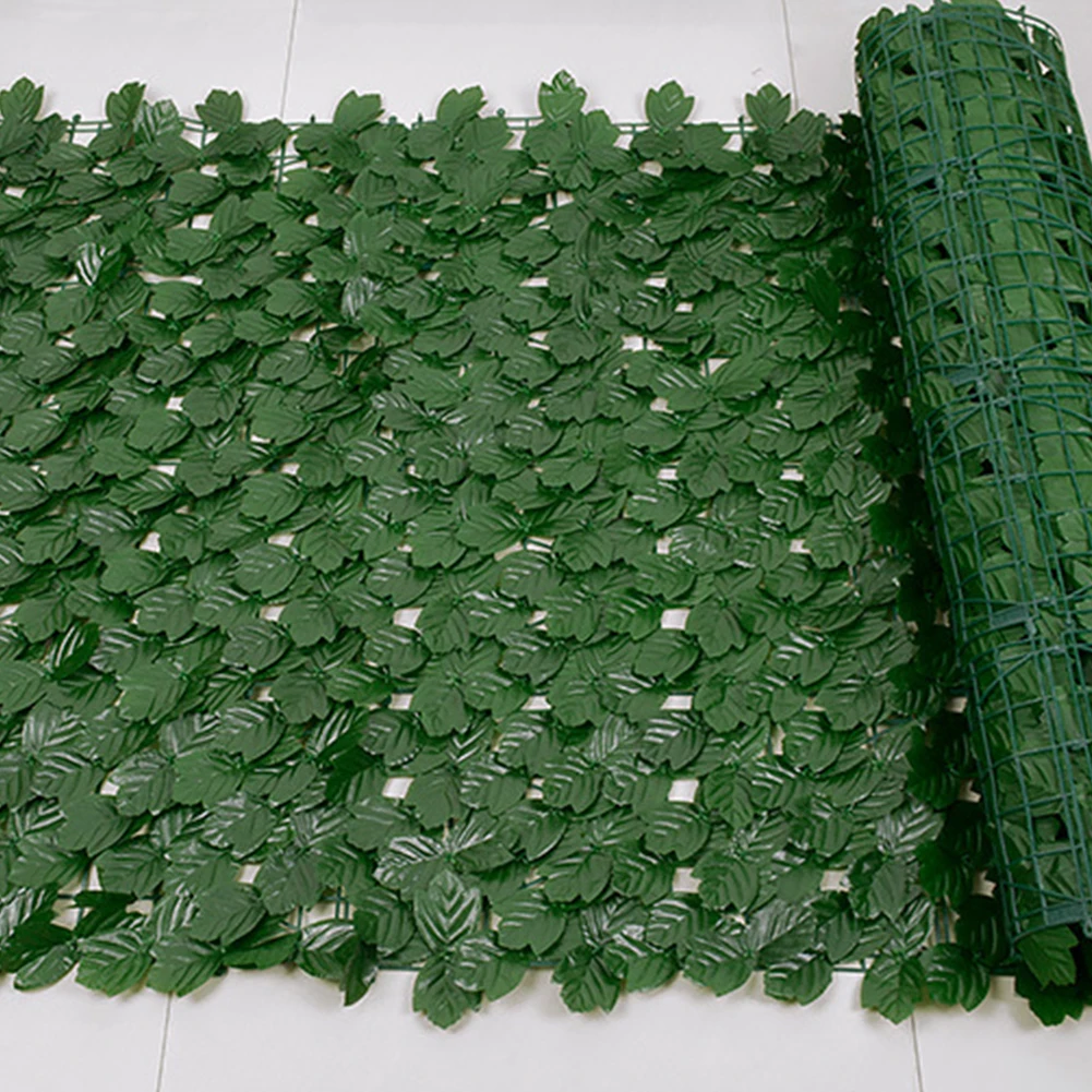 

Artificial Hedge Green Leaf Ivy Fence Screen Plant Wall Fake Grass Decorative Backdrop Privacy Protection Home Balcony Garden