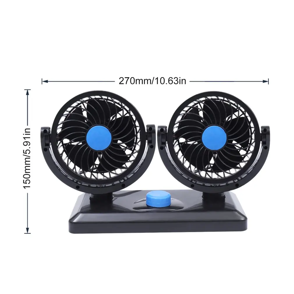 

360 Rotating Free Adjustment Dual Head USB Cooling Air Fan Car Cooling Swing Dashboard Ventilation Fan Air Circulator Sale