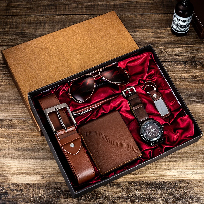 

Men's gift set exquisite packaging men's watch trend casual creative fashion simple five-piece box