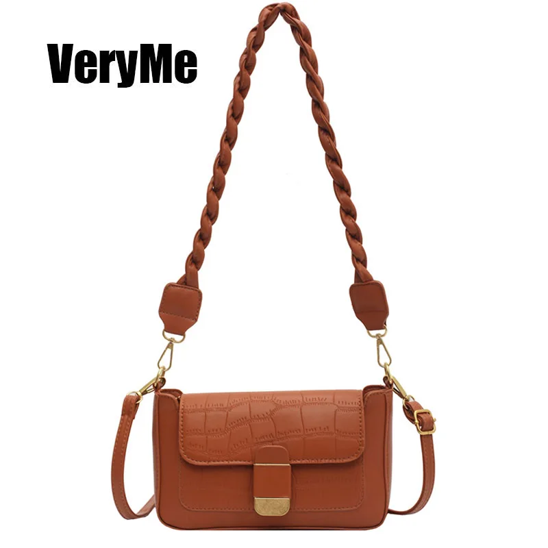 

VeryMe Fashion Stone Pattern Shoulder Lady Bags Luxury Designer Handbags For Women Elegant PU Leather Tote Bag Bolsos Para Mujer