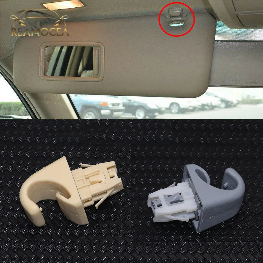 

Reamocea 1 шт. серый/бежевый зажим для застежки для козырька от солнца на крышу, держатель крюка для Toyota Camry 2002 2003 2004 2005 2006 2007 2008
