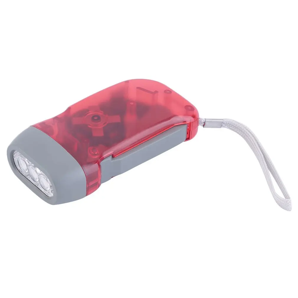 Фонарь с подветренным ручным прессом перезаряжаемый фонарь 3 светодиодных