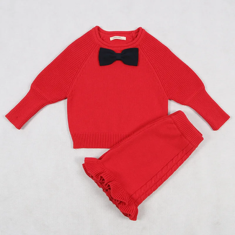 

Baby Girls Winter Clothes Set Christmas Outfits Kids Girls Plaid Knit Sweater&skirt Fall Girl Clothing Set Children Costume