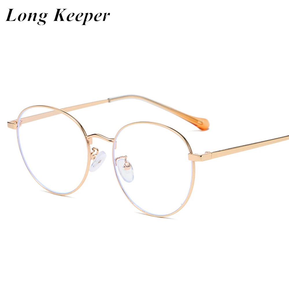 

2020 New Anti Blue Light Glasses Women Men Vintage Round Clear Lens Computer Eyeglasses Metal Frame Optical Spectacle Gafas