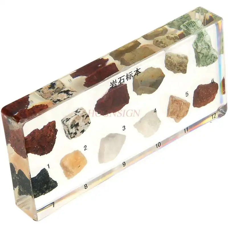 

Kindergarten cognitive children teaching real stone rock specimens crystal resin embedded artificial amber limestone