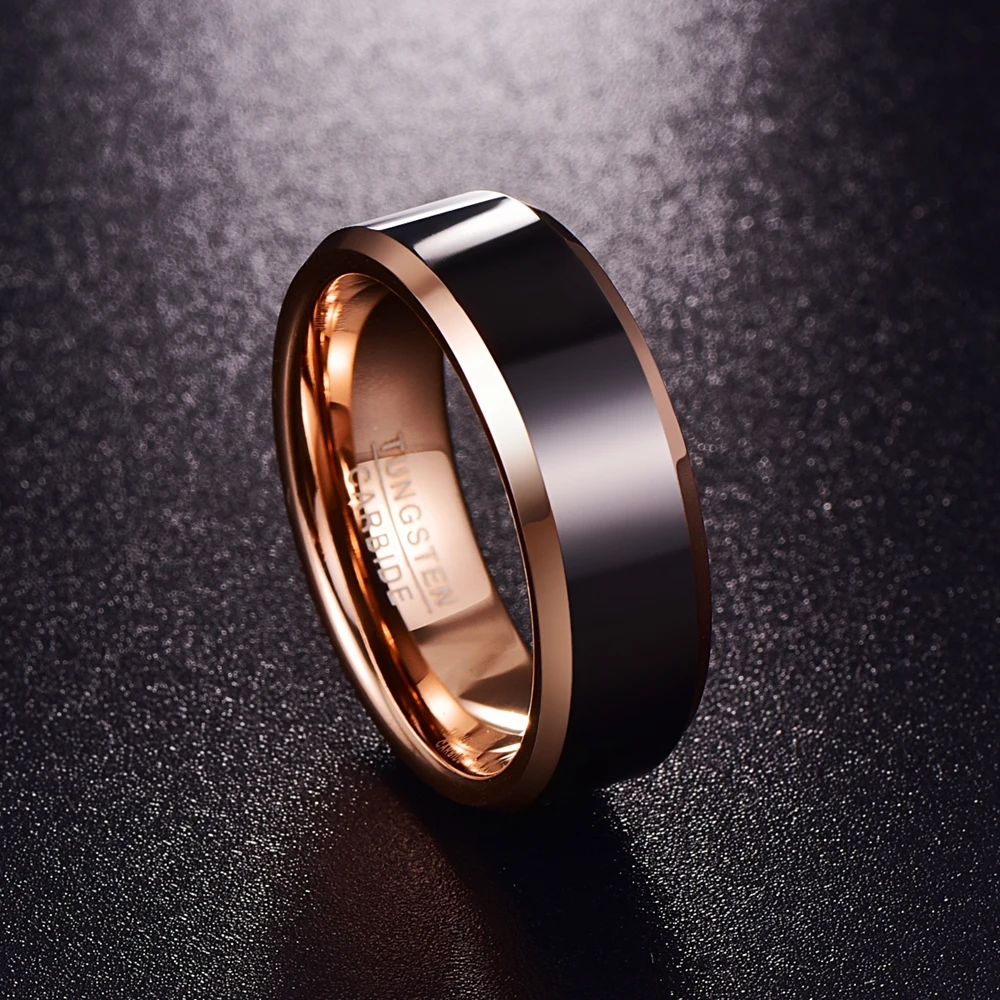 Вечерние ское кольцо из карбида вольфрама золотистое черное|party ring|ring dropsmen ring |