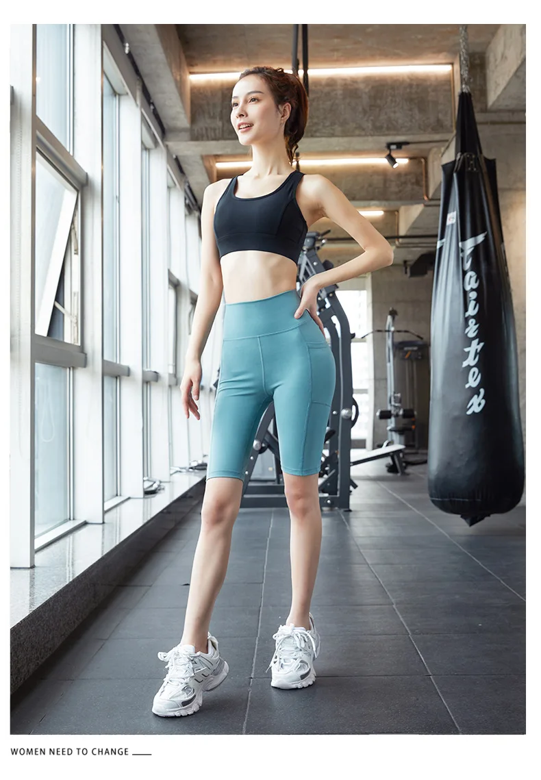 Женские короткие спортивные шорты для йоги высокая талия пуш-ап обтягивающие