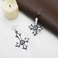 vintage steampunk gothic five pointed star cross long hanging earrings jewelry for women body decorations dangle earrings boho