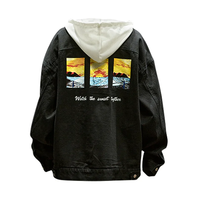 

Autumn Hooded Denim Jacket Men's Business Shirt Jacket Fashion Brand Ins Handsome Trendy Student Loose Mechanical Style Top