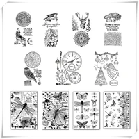 2021 new arrivals clear stamps for scrapbooking card making time wolf owl butterfly steampunk stamp set account craft no dies
