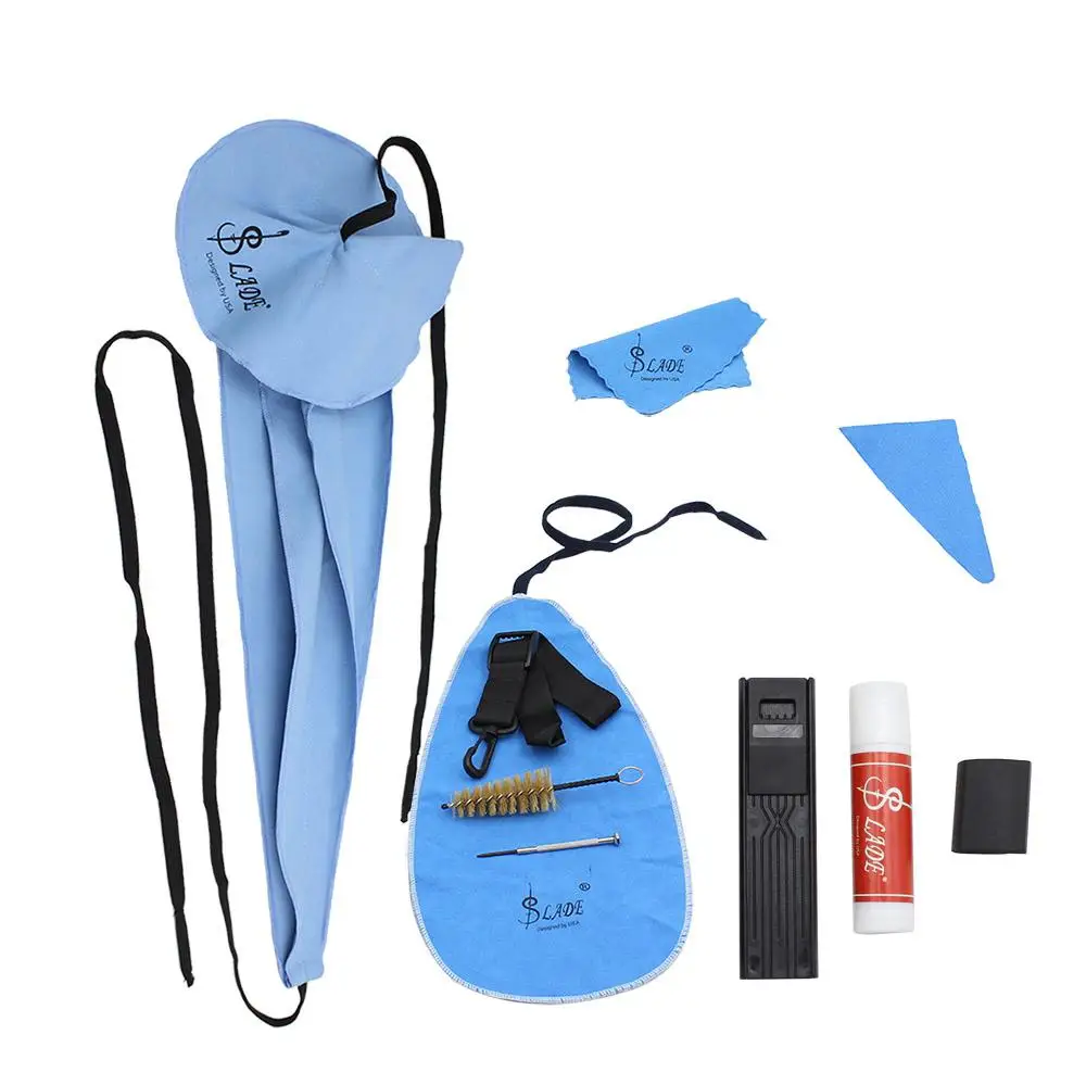 10Pcs/Set Saxophone Cleaning Kit Sax Clean Cloth Mouthpiece Brush Belt Mini Screwdriver Set Saxophone Accessories