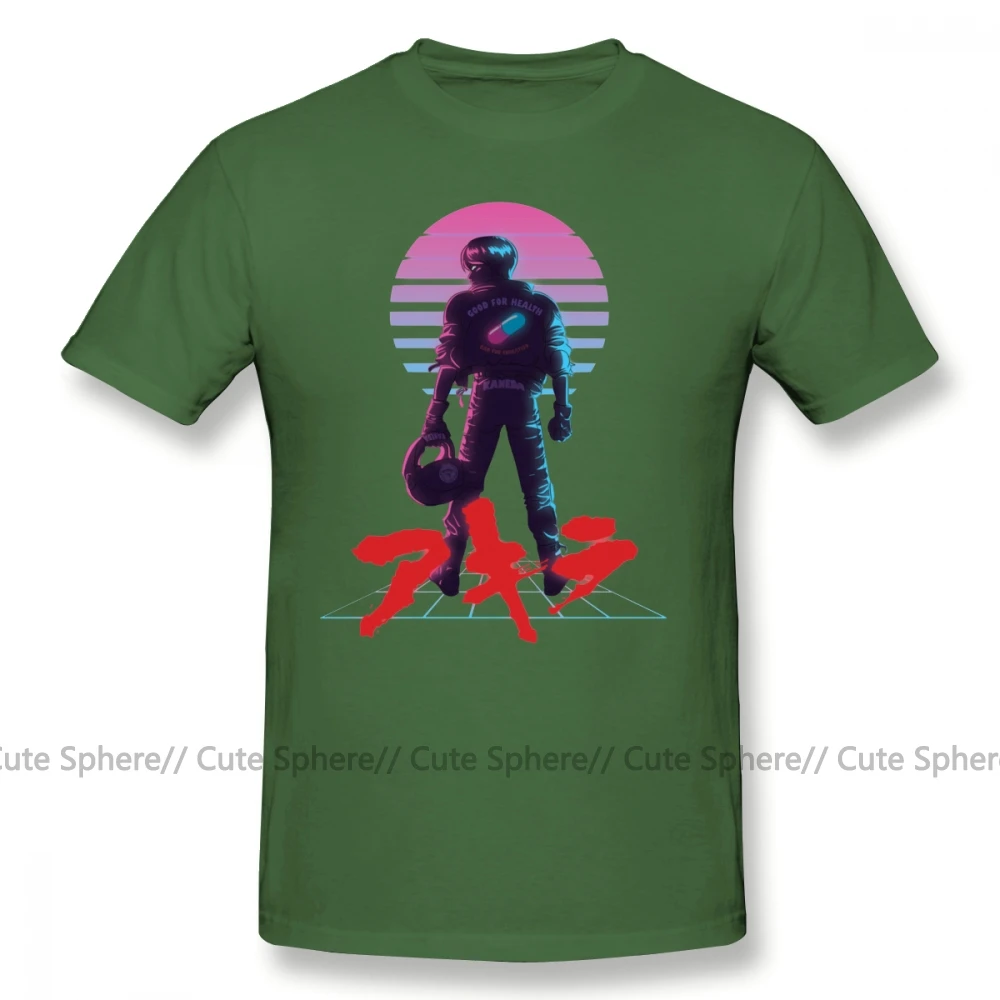 Акира футболка Акира 80 S вдохновленная футболка kaneda Мужская 6xl футболка хлопок короткий рукав пляж печатных милые футболки - Цвет: Army Green