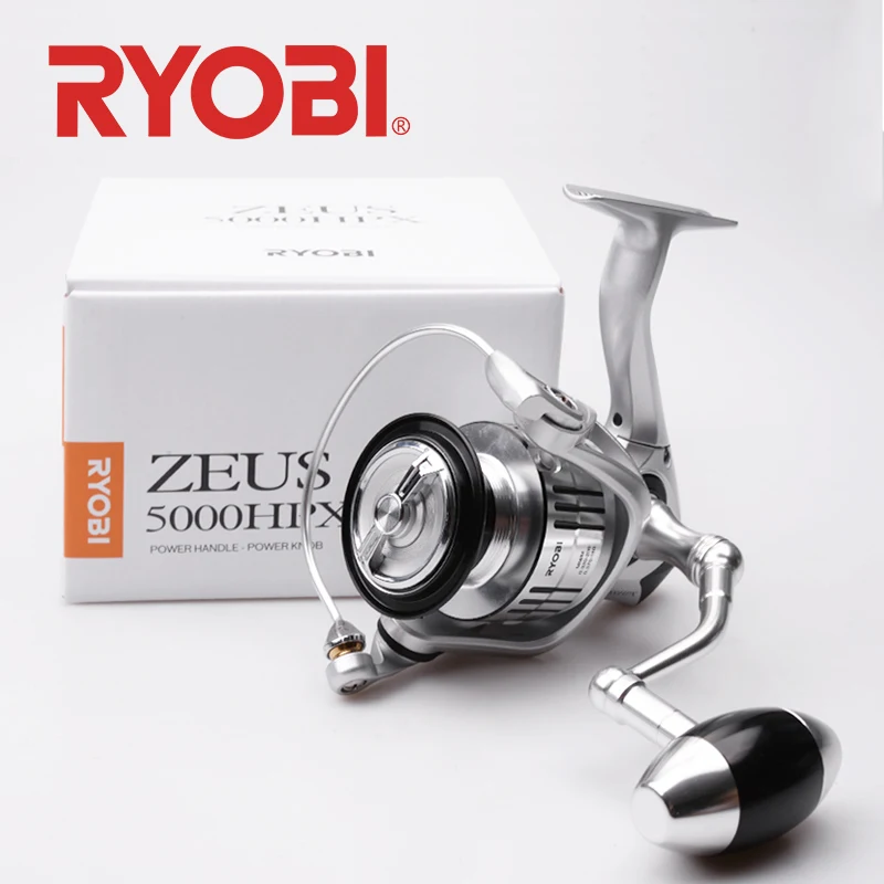 RYOBI ZEUS HPX Spinning Fishing Reel 1000-8000 6+1BB Gear Ratio 5.1:1/5.0:1 Max Drag 6kg-12kg Power Handle Power Knob CNC Spool images - 6