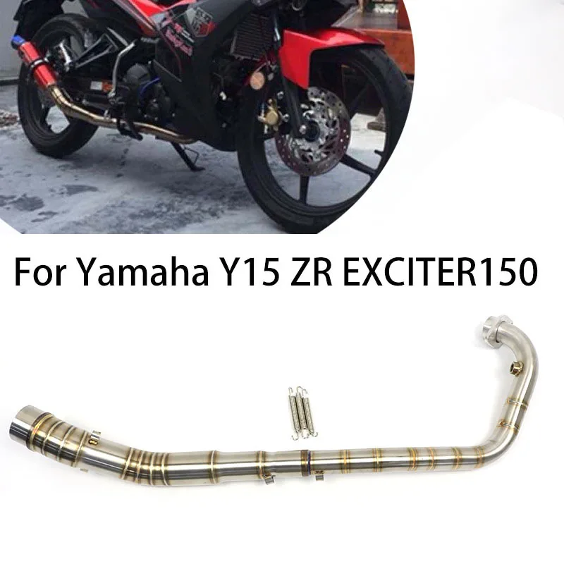 

Модифицированная выхлопная система мотоцикла, передняя средняя звеньевая труба, глушитель, адаптер из нержавеющей стали для Yamaha Y15 Y15ZR EXCITER150