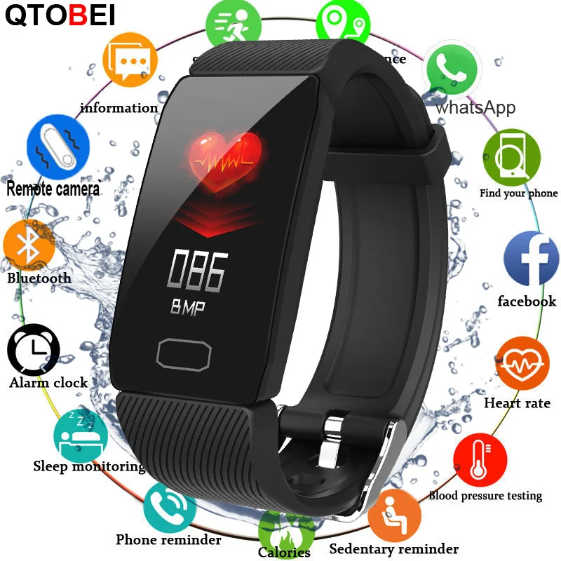 2020 смарт браслет для мужчин и женщин с пульсометром фитнес измерением давления