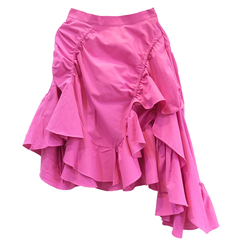 

Irregular ruffled skirt 2021 spring and summer new slim bag hips slimmer Mermaid skirt Fashion elegant skirt