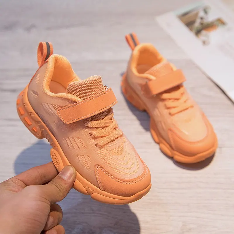 Children Sports Shoes Fashion Girls Sneakers Boys Kids Luminous Pu Mesh Running Trainer Rubber Children's Casual | Детская одежда и