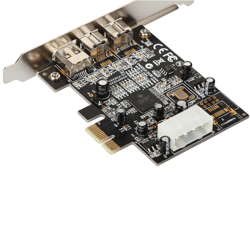 Адаптер PCI E IEEE 1394 с 3 портами 1394A x 1 + 1394B 2 Express плата расширения Plug and Play для