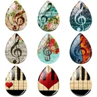 Музыкальные инструменты JWEIJIAO, пианино, скрипка, узор 18x25 мм, в форме капли, стеклянный кабошон, купол сделай сам, ювелирные изделия ручной работы, детали B640