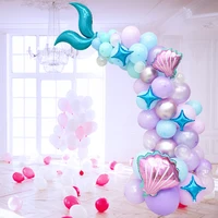 mermaid tail balloon kids birthday party happy foil ballons set arch garland kit globos decoration eid mubarak supplies