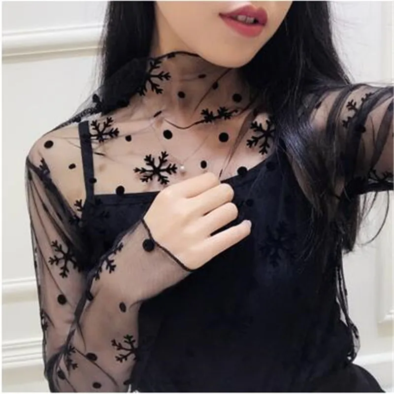 Женская Прозрачная Футболка в стиле Харадзюку привлекательная Сетчатая