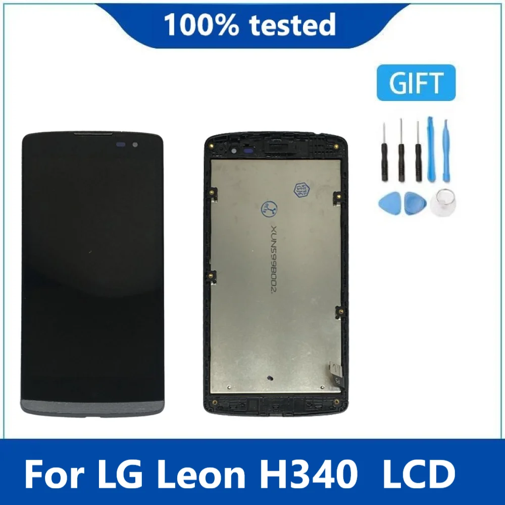

Оригинальный Дисплей для LG Leon H340 h320 h324 H340N H326 MS345 C50 ЖК-дисплей кодирующий преобразователь сенсорного экрана в сборе для LG H340 ЖК-дисплей с рамк...