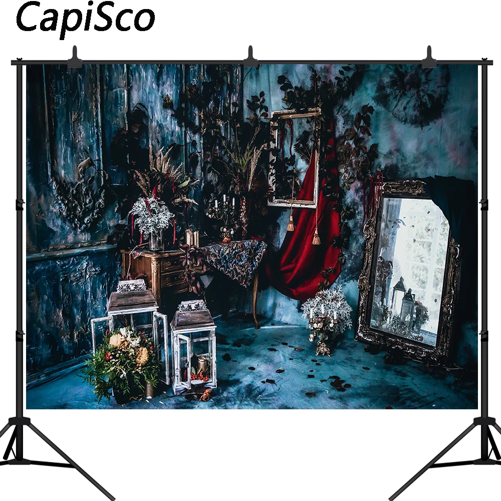 Capisco фон для фотографий Хэллоуин Роскошная королевская темная комната сушеные