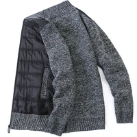 2020 new autumn and winter hot sale jacket mens sweater fashion sweater cardigan thick collar mens warm jacket gray 3xl