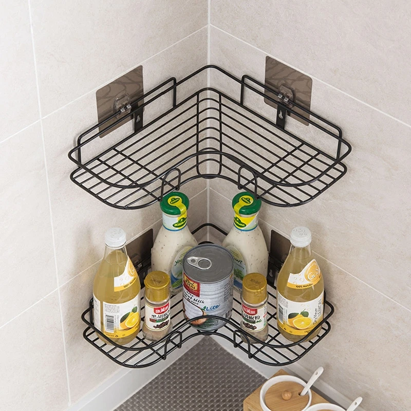 Самоклеящаяся настенная угловая полка держатель для геля душа шампуня кухонная